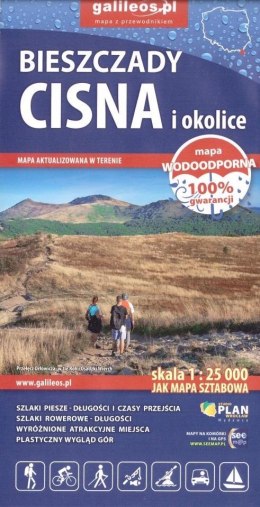 Mapa tur. - Bieszczady, Cisna i... 1:25 000 syn.