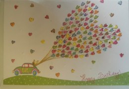 Karnet B6 + koperta MO4930X1-1 urodziny Samochód