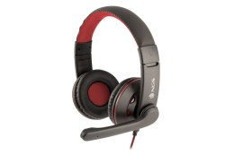 SŁUCHAWKI NGS VOX 420DJ z mikrofonem BLACK/RED