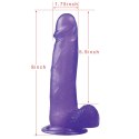 DILDO 8'' JELLY STUDS FIOLETOWE 24-0118