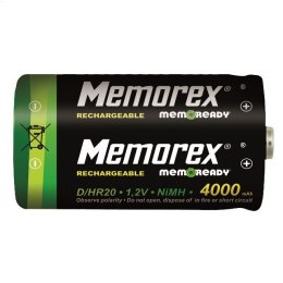 MEMOREX RECHARGEABLE ACCUMULATOR 4000mAh HR20 R20/D x 2 BL Ready NiMH A0049