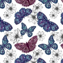 Karnet Swarovski kwadrat CL0407 Etniczne motyle