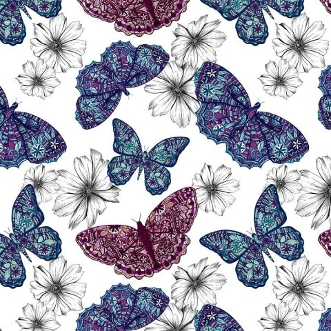 Karnet Swarovski kwadrat CL0407 Etniczne motyle