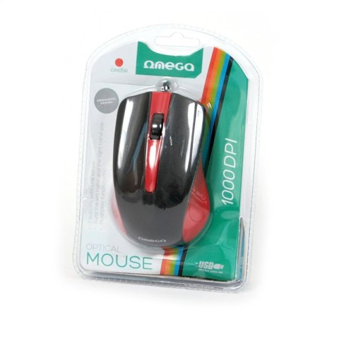 OMEGA MYSZ MOUSE 1000DPI BLACK RED [41790]