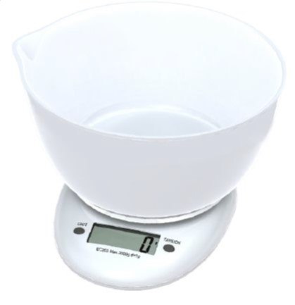 OMEGA WAGA KITCHEN SCALE WITH BOWL 600ml WHITE 43147