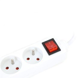 OMEGA EXTENSION CORD LISTWA ZASILAJĄCA 1.5M 16A 5 SOCKET TYPE E FRENCH WHITE [41342]