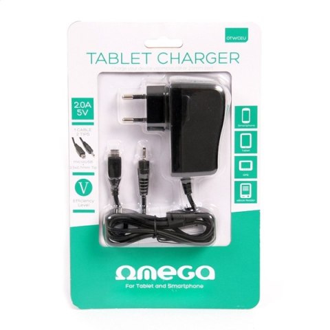 OMEGA WALL CHARGER ŁADOWARKA SIECIOWA 10W + CABLE MICRO USB & 2,5x0,7MM [41836]