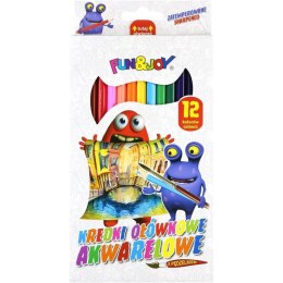 Kredki ołówkowe akwarelowe z pędzelkiem 12 kolorów