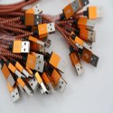 OMEGA LIGHTNING TO USB FABRIC BRAIDED CABLE KABEL 2A 1M POLYBAG ORANGE [44040]