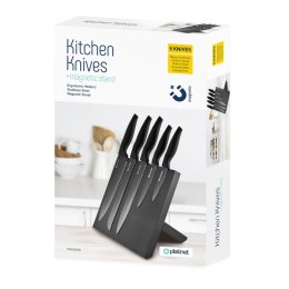 PLATINET 5 BLACK KNIVES SET NOŻE KUCHENNE WITH BLACK MAGNETIC BOARD [45203]