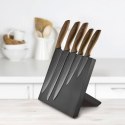 PLATINET 5 BLACK KNIVES SET NOŻE KUCHENNE WOODEN HANDLE WITH BLACK MAGNETIC BOARD [45204]