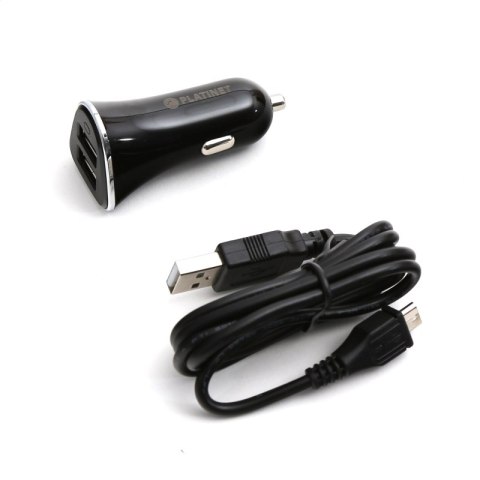 PLATINET CAR CHARGER ŁADOWARKA SAMOCHODOWA 3xUSB 5,4A 27W + MICRO USB CABLE KABEL 1M BLACK [43721]