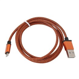 PLATINET ERIS LIGHTNING TO USB FABRIC BRAIDED CABLE KABEL 1M ORANGE-BLACK