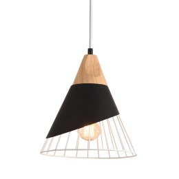 PLATINET PENDANT LAMP LAMPA SUFITOWA IRIS E27 METAL + WOOD BLACK [44023]