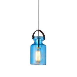 PLATINET PENDANT LAMP LAMPA SUFITOWA ZEFIR E27 GLASS BLUE [44018]