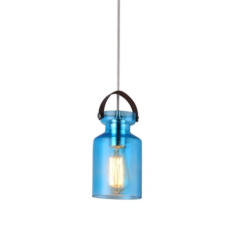 PLATINET PENDANT LAMP LAMPA SUFITOWA ZEFIR E27 GLASS BLUE [44018]