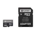 PLATINET microSDXC + ADAPTER SD 64GB class10 U3 A1 90MB/s [43999]