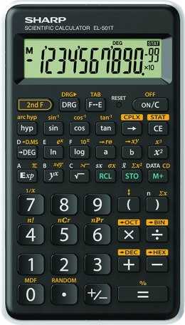 SHARP CALCULATOR SCIENTIFIC 146 FUNCTIONS 10+2 DIGITS BOX EL501T-WH-EU