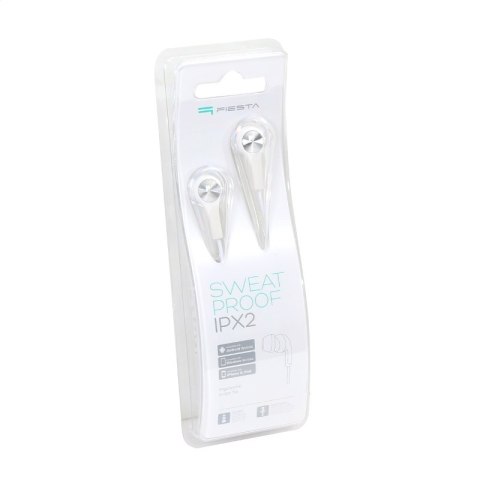 FIESTA EARPHONES + MIC MINI JACK SŁUCHAWKI PRZEWODOWE DOUSZNE Z MIKROFONEM I MINI JACK WHITE [43506]