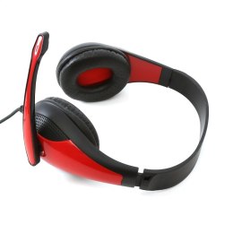 FREESTYLE HI-FI STEREO SŁUCHAWKI NAUSZNE MIC ADAPTER HEADPHONES RED [42678] TE