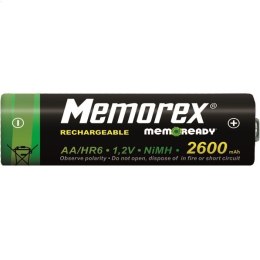 MEMOREX RECHARGEABLE ACCUMULATOR 2600mAh HR6 R6/AA x 4 BL Ready Power+ NiMH A1167