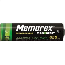 MEMOREX RECHARGEABLE ACCUMULATOR 650mAh HR3 R03/AAA x 4 BL Ready Budget DECT A0784