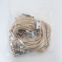 OMEGA MICRO USB TO USB FABRIC BRAIDED CABLE KABEL 2A 1M POLYBAG GOLD [44052]