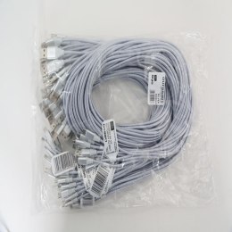 OMEGA MICRO USB TO USB FABRIC BRAIDED CABLE KABEL 2A 1M POLYBAG SILVER [44057]