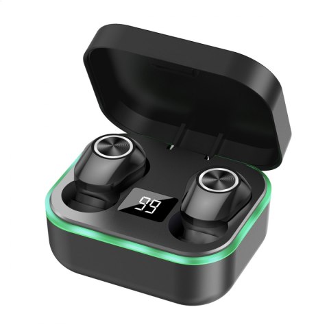 PLATINET BLUETOOTH V5.0 EARPHONES TWS SŁUCHAWKI + CHARGING STATION PM1030 STARDUST BLACK [45585] TE