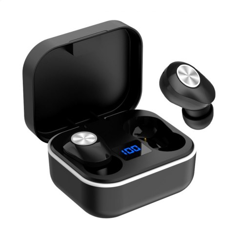 PLATINET BLUETOOTH V5.0 EARPHONES TWS SŁUCHAWKI + CHARGING STATION PM1030 STARDUST BLACK [45585] TE