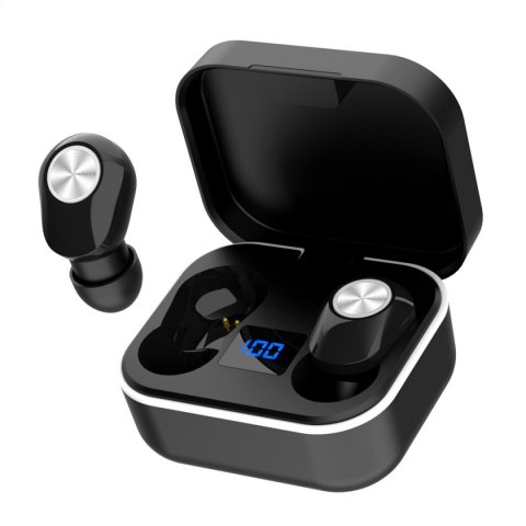 PLATINET BLUETOOTH V5.0 EARPHONES TWS SŁUCHAWKI + CHARGING STATION PM1030 STARDUST BLACK [45585] TE