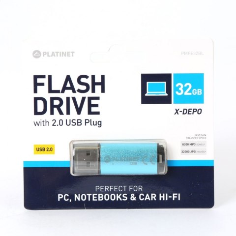 PLATINET PENDRIVE USB 2.0 X-Depo 32GB BLUE [42967]