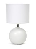 PLATINET TABLE LAMP LAMPA STOŁOWA E27 25W CERAMIC ROUND BASE 1,5 M CABLE WHITE [45671]