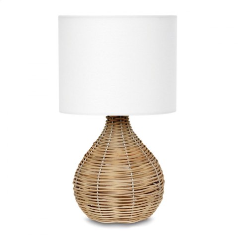 PLATINET TABLE RATTAN LAMP LAMPA RATTANOWA WHITE SHADE BALI [45751]