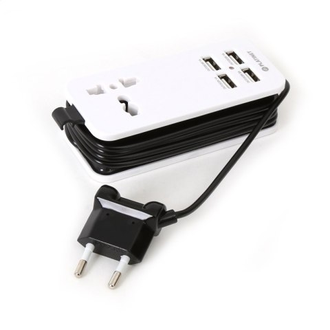 PLATINET TRAVEL CHARGER ŁADOWARKA 4-PORT USB 4A + UK plug WHITE BLACK [42886]
