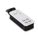 PLATINET TRAVEL CHARGER ŁADOWARKA 4-PORT USB 4A + UK plug WHITE BLACK [42886]