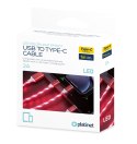 PLATINET USB A TO USB TYPE-C LED CABLE KABEL 1M 2A RED [45741]