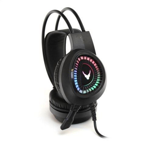 VARR GAMING RGB HEADPHONES SŁUCHAWKI Z MIKROFONEM STEREO 3,5MM USB BLACK [45559] TE