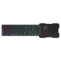 VARR GAMING SET ZESTAW GAMINGOWY KEYBOARD CHERRY R1-R4 + MOUSE 3200DPI PIXART + MOUSE PAD BLACK [45572]