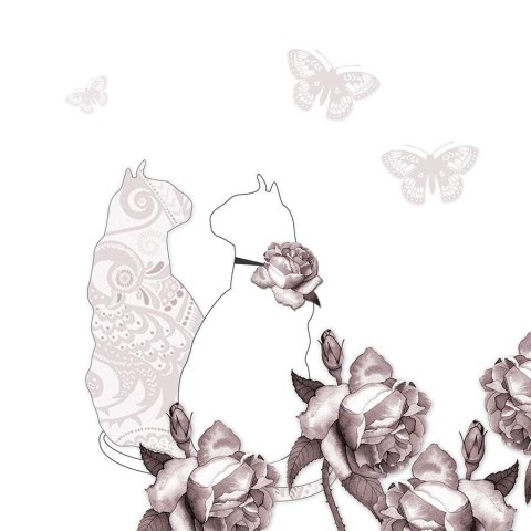 Karnet Swarovski kwadrat CL0101_BL Koty i motyle