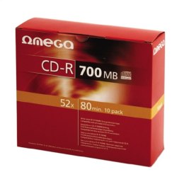OMEGA CD-R 700MB 52X SLIM CASE*10 [56104]