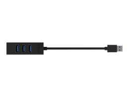 Hub IB-HUB1419-U3 USB 3.0 na 4-Port Type-A, Aluminium, czarny, Kabel 15cm