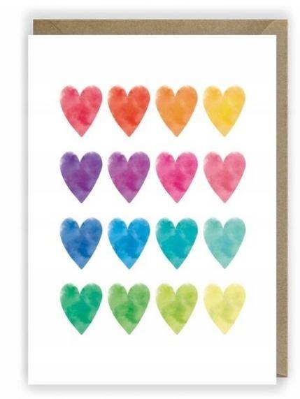 Kartka okolicznościowa Serduszka, eko koperta K032