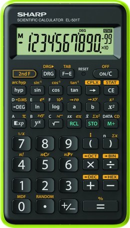 SHARP CALCULATOR SCIENTIFIC 146 FUNCTIONS 10+2 DIGITS BLISTER EL501TBGR GREEN