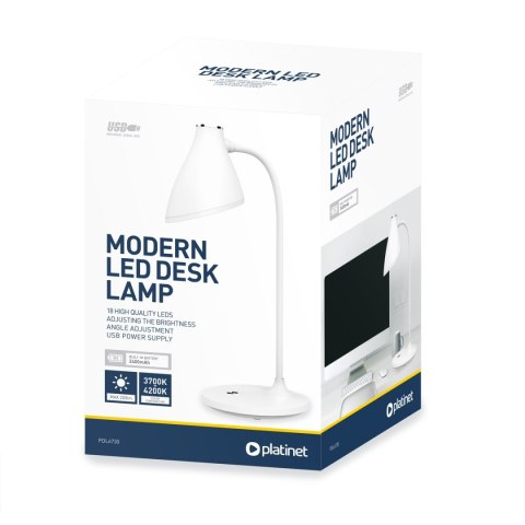 PLATINET RECHARGEABLE DESK LAMP LAMPKA BIURKOWA LED VINTAGE USB-C 2400MAH 5W WHITE [45239]