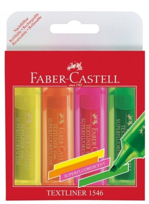 Zakreślacz Super Neon 4 kolory FABER CASTELL