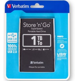 VERBATIM EXTERNAL HDD 1TB 2,5 USB 3.0 BLACK 53023