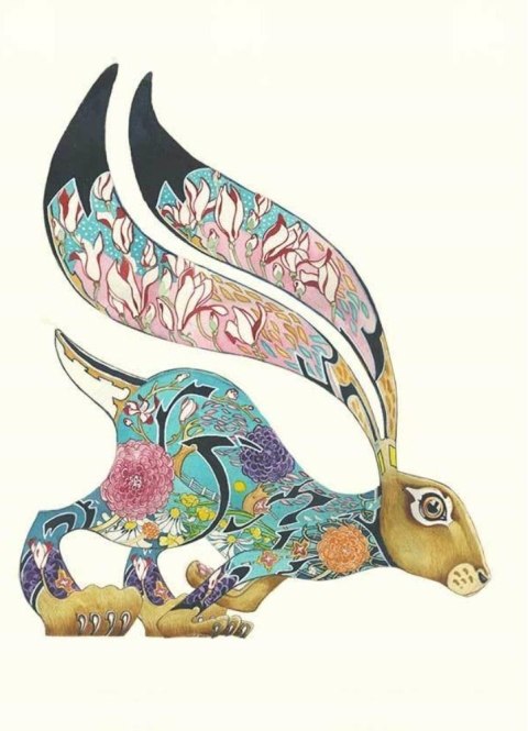 Karnet A090 B6 + koperta Turkusowy zając