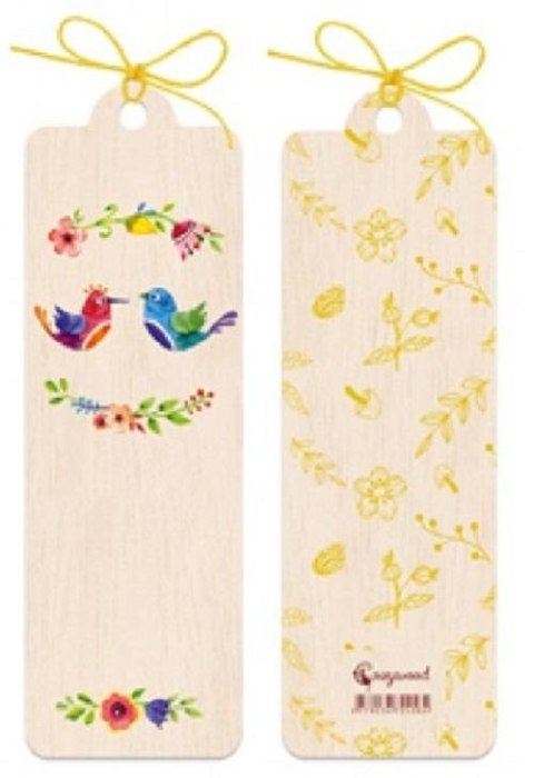 Zakładka drewniana Ptaszki
