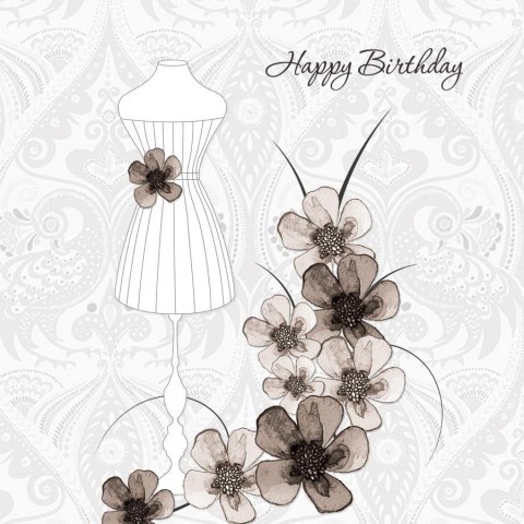 Karnet Swarovski kwadrat CL0112 Urodziny sukienka